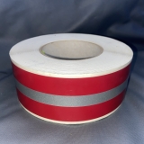 Designfolie 60mm rot-silber (Preis pro laufender Meter)